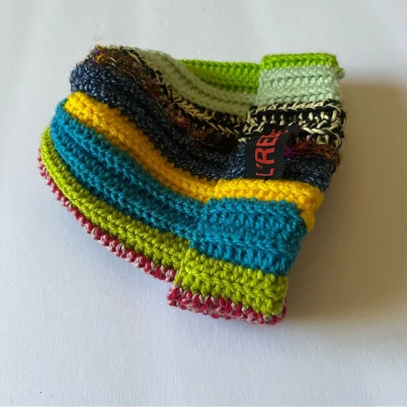 L’REESE HANDMADE MIXED CROCHET BEANIE MULTI COLOR UNISEX OS NWOT L main image 2